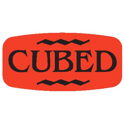 Label - Cubed Black On Red Short Oval 1000/Roll