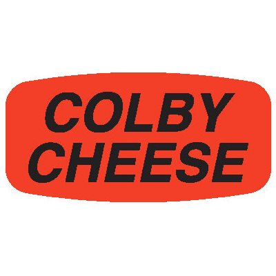 Label - Colby Cheese Black On Red Short Oval 1000/Roll