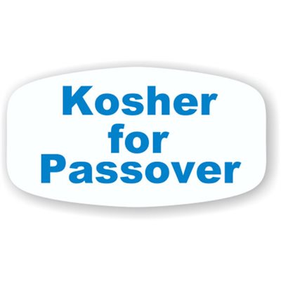 Label - Kosher For Passover Blue On White Short Oval 1000/Roll