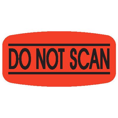 Label - Do Not Scan Black On Red Short Oval 1000/Roll