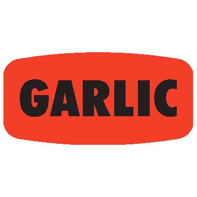 Label - Garlic Black On Red Short Oval 1000/Roll