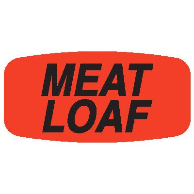 Label - Meat Loaf Black On Red Short Oval 1000/Roll