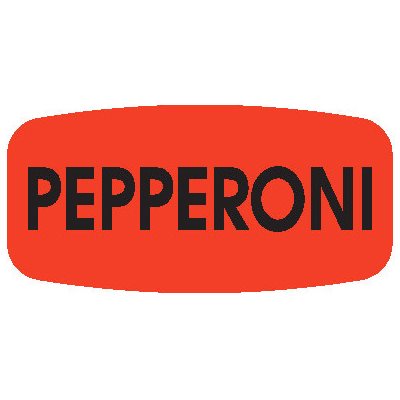 Label - Pepperoni Black On Red Short Oval 1000/Roll