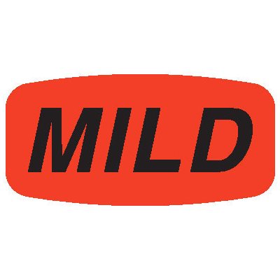 Label - Mild Black On Red Short Oval 1000/Roll