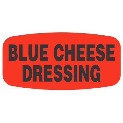 Label - Blue Cheese Dressing Black On Red Short Oval 1000/Roll