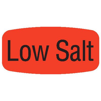 Label - Low Salt Black On Red Short Oval 1000/Roll