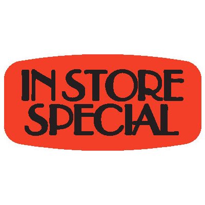 Label - In Store Special Black On Red Short Oval 1000/Roll