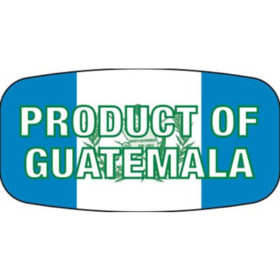 Label - Product Of Guatemala Green/Blue On White Short Oval 1000/Roll