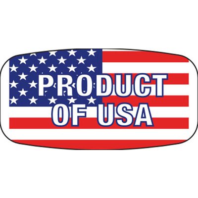 Label - Product Of USA Red/Blue On White Short Oval 1000/Roll