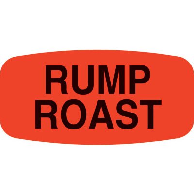 Label - Rump Roast Black On Red Short Oval 1000/Roll