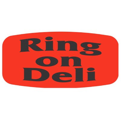 Label - Ring On Deli Black On Red Short Oval 1000/Roll