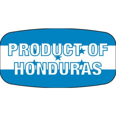 Label - Product Of Honduras Blue On White Short Oval 1000/Roll