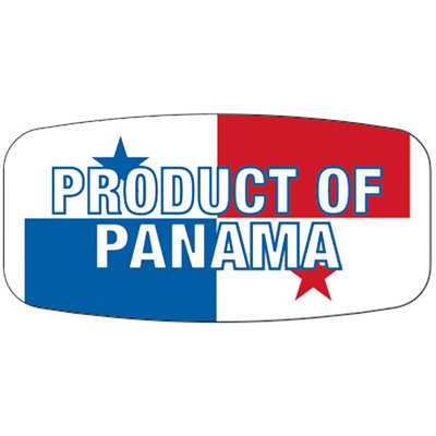 Label - Product Of Panama Red/Blue On White Short Oval 1000/Roll