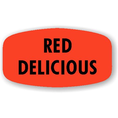 Label - Red Delicious Black On Red Short Oval 1000/Roll