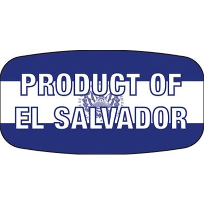 Label - Product Of Salvador Blue On White Short Oval 1000/Roll