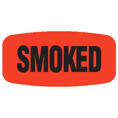 Label - Smoked Black On Red Short Oval 1000/Roll