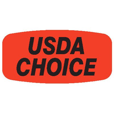 Label - USDA Choice Black On Red Short Oval 1000/Roll