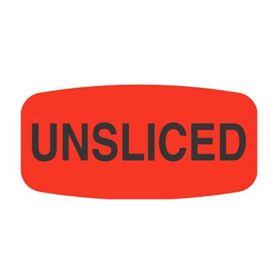 Label - UnSliced Black On Red Short Oval 1000/Roll