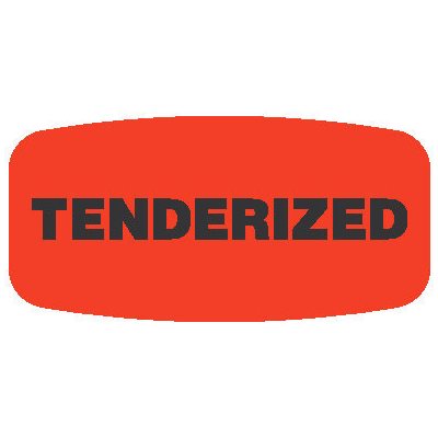 Label - Tenderized Black On Red Short Oval 1000/Roll