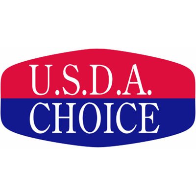 Label - USDA Choice Red/Blue On White Short Oval 1000/Roll