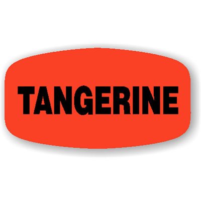 Label - Tangerine Black On Red Short Oval 1000/Roll