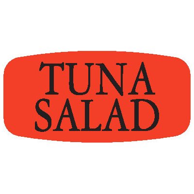 Label - Tuna Salad Black On Red Short Oval 1000/Roll