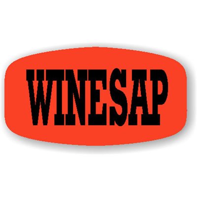 Label - Winesap Black On Red Short Oval 1000/Roll