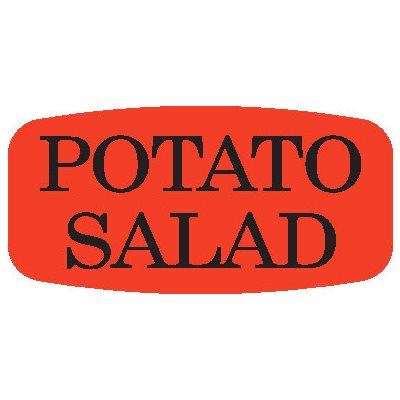 Label - Potato Salad Black On Red Short Oval 1000/Roll