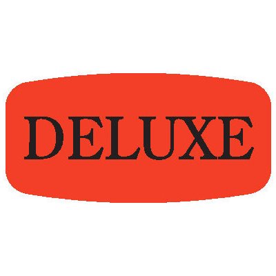 Label - Deluxe Black On Red Short Oval 1000/Roll