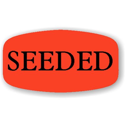 Label - Seeded Black On Red Short Oval 1000/Roll