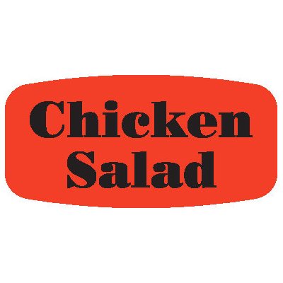 Label - Chicken Salad Black On Red Short Oval 1000/Roll