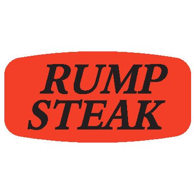 Label - Rump Steak Black On Red Short Oval 1000/Roll