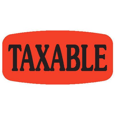 Label - Taxable Black On Red Short Oval 1000/Roll