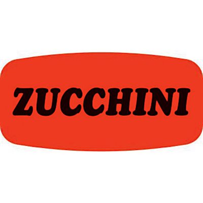 Label - Zucchini Black On Red Short Oval 1000/Roll