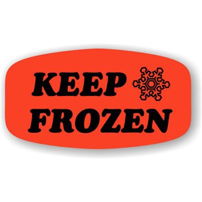 Label - Keep Frozen Black On Red Short Oval 1000/Roll