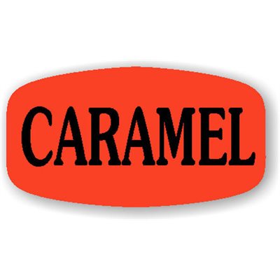 Label - Caramel Black On Red Short Oval 1000/Roll