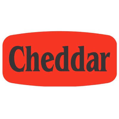 Label - Cheddar Black On Red Short Oval 1000/Roll