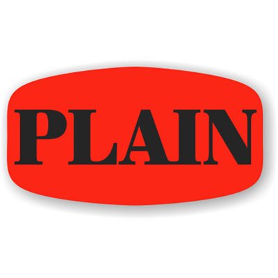 Label - Plain Black On Red Short Oval 1000/Roll