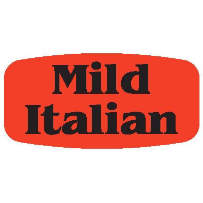 Label - Mild Italian Black On Red Short Oval 1000/Roll