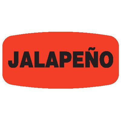 Label - Jalapeno Black On Red Short Oval 1000/Roll