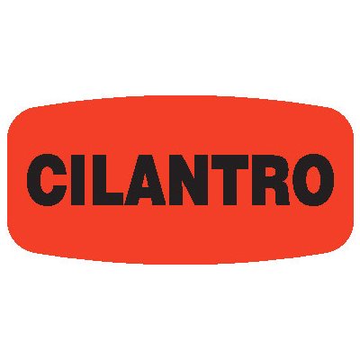 Label - Cilantro Black On Red Short Oval 1000/Roll