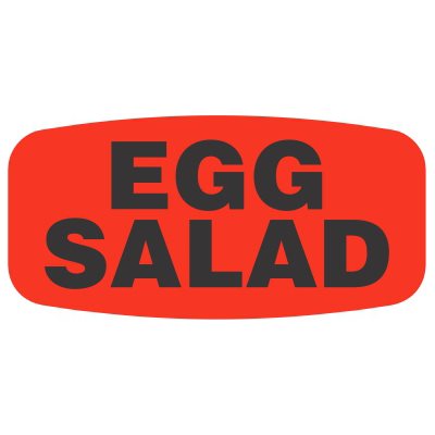 Label - Egg Salad Black On Red Short Oval 1000/Roll