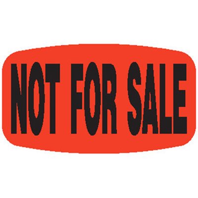 Label - Not For Sale Black On Red Short Oval 1000/Roll