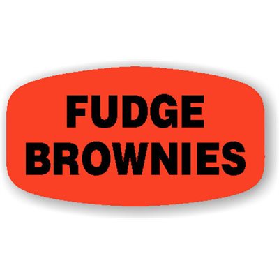 Label - Fudge Brownies Black On Red Short Oval 1000/Roll