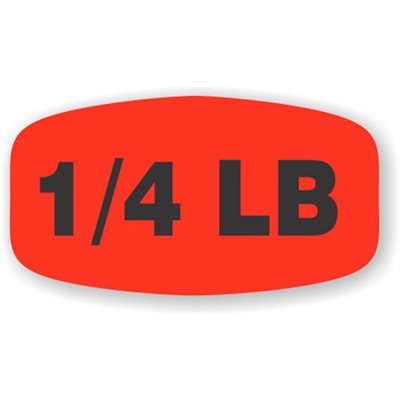 Label - 1/4 Lb Black On Red Short Oval 1000/Roll