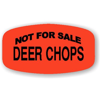 Label - Not For Sale Deer Chops Black On Red Short Oval 1000/Roll