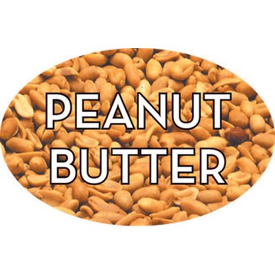 Label - Peanut Butter 4 Color Process 1.25x2 In. Oval 500/rl