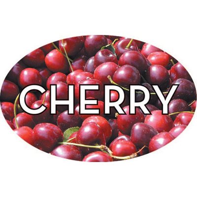 Label - Cherry 4 Color Process 1.25x2 In. Oval 500/rl