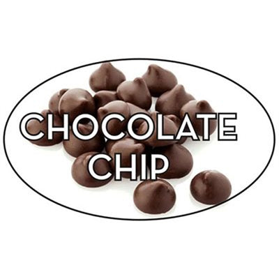 Label - Chocolate Chip 4 Color Process 1.25x2 In. Oval 500/rl