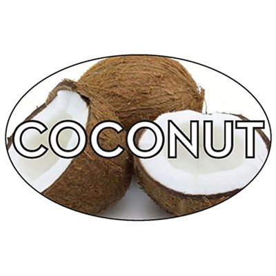 Label - Coconut 4 Color Process 1.25x2 In. Oval 500/rl